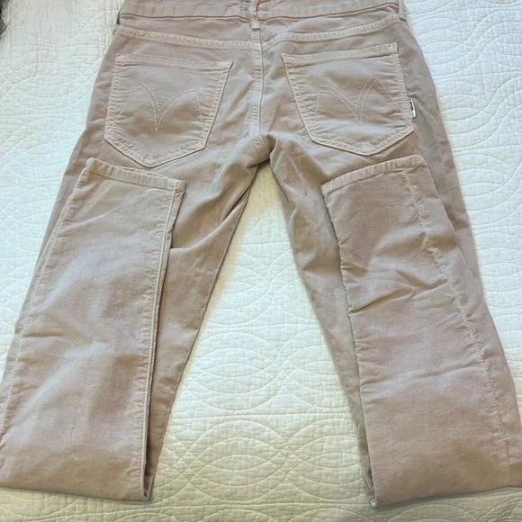 MOTHER The Looker Velvet Pant Jean Mauve Pink Size 27 Skinny Ankle Crop - Picture 13 of 14